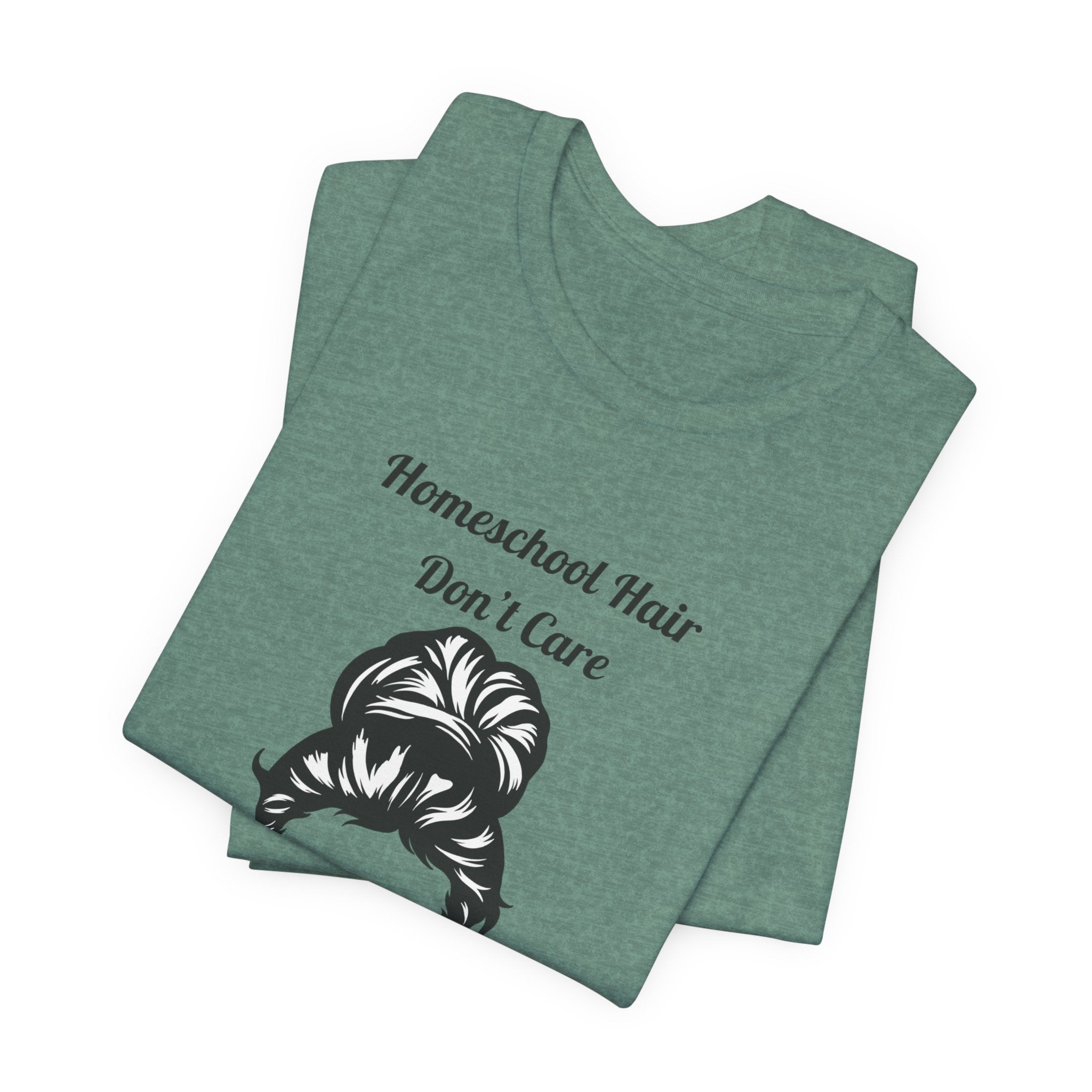 Homeschool Hair Don't Care Tee | Messy Bun Mom Shirt