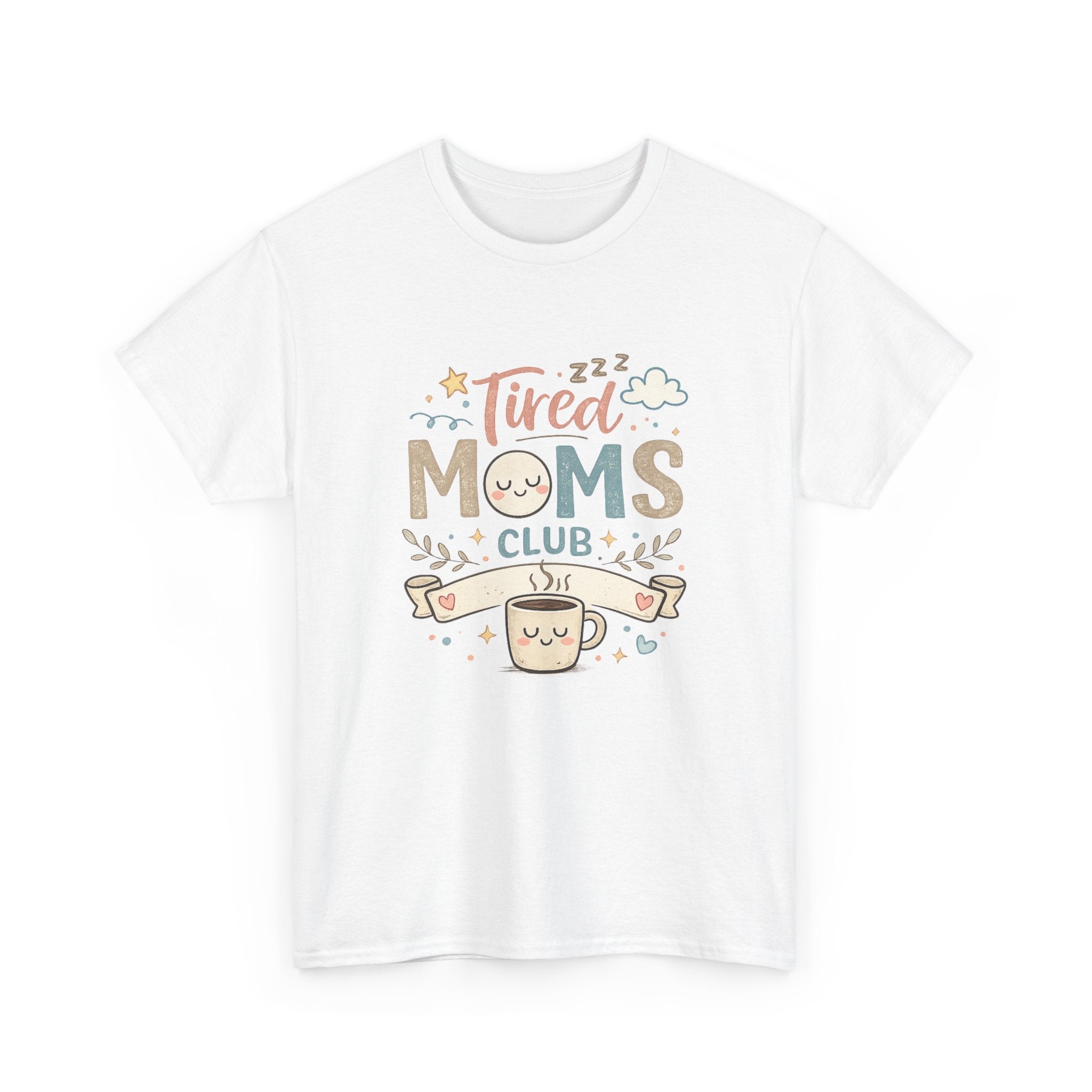 Tired Moms Club Tee — Cute Coffee Mom Graphic Shirt (Mother’s Day Gift)