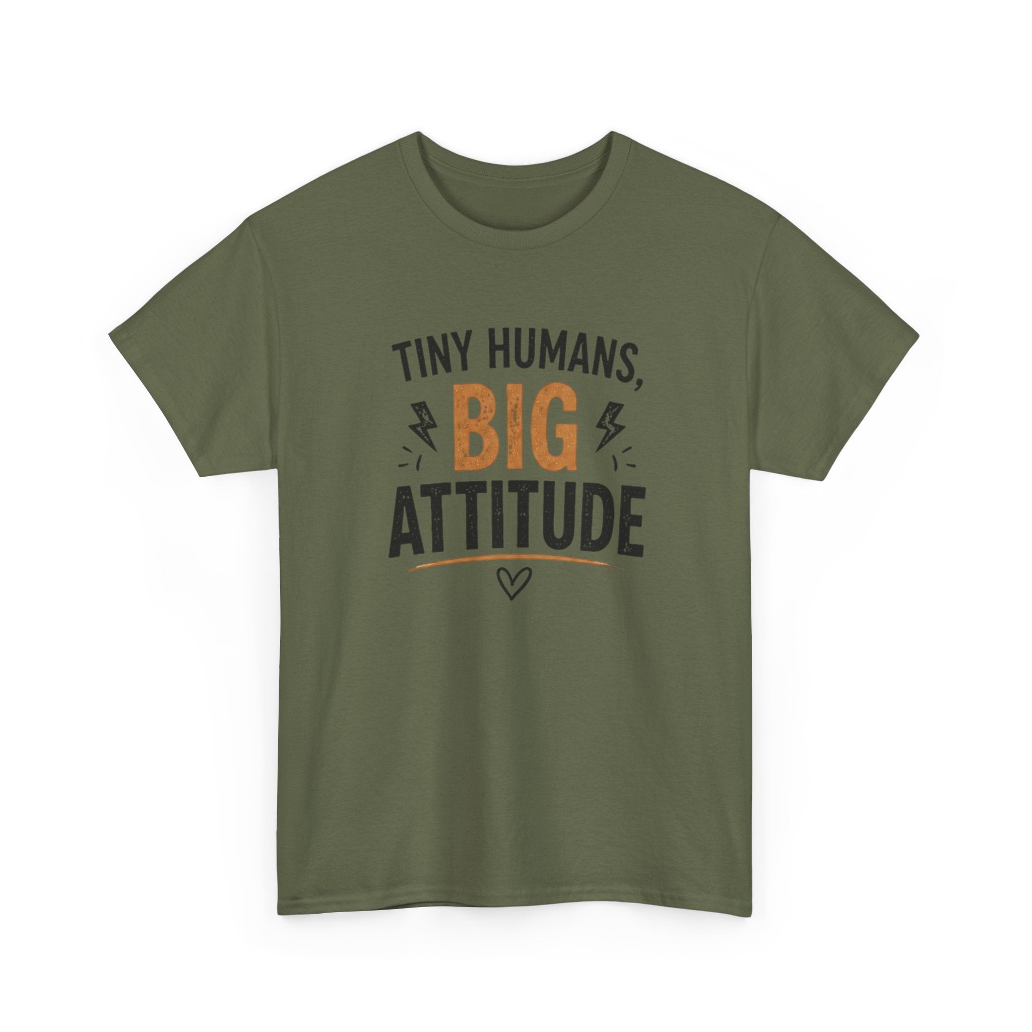 Tiny Humans Big Attitude T-Shirt — Funny Parenting Tee for Spirited Kids