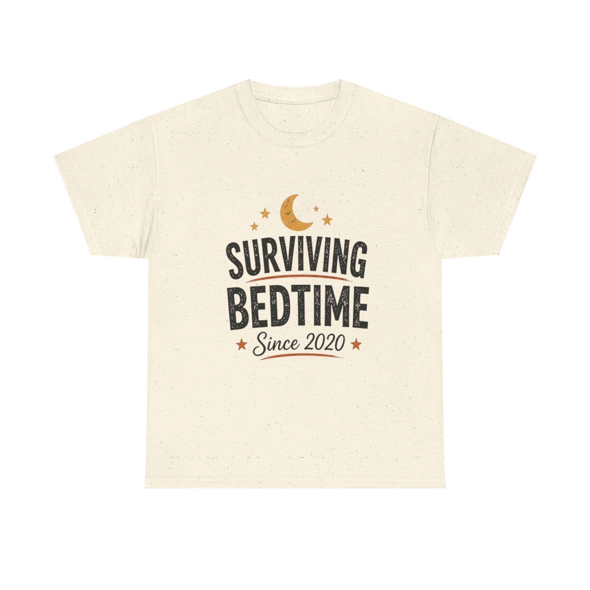 Surviving Bedtime Tee – "Surviving Bedtime Since 2020" Sleepy Moon Graphic T-Shirt