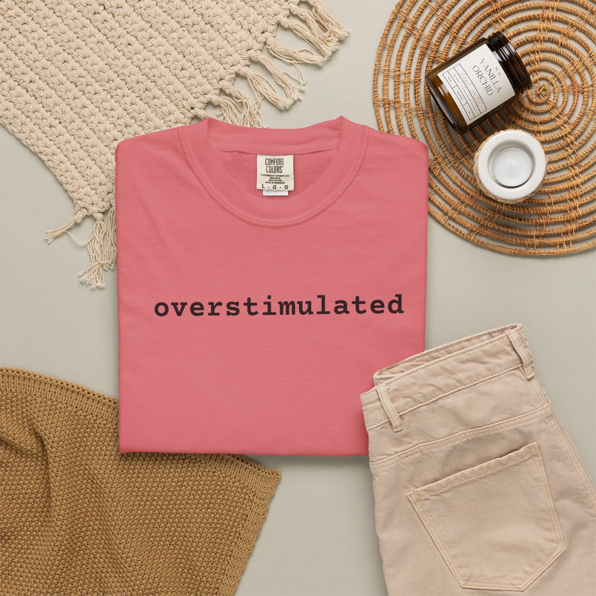 Overstimulated Graphic T-Shirt — Garment-Dyed Casual Tee