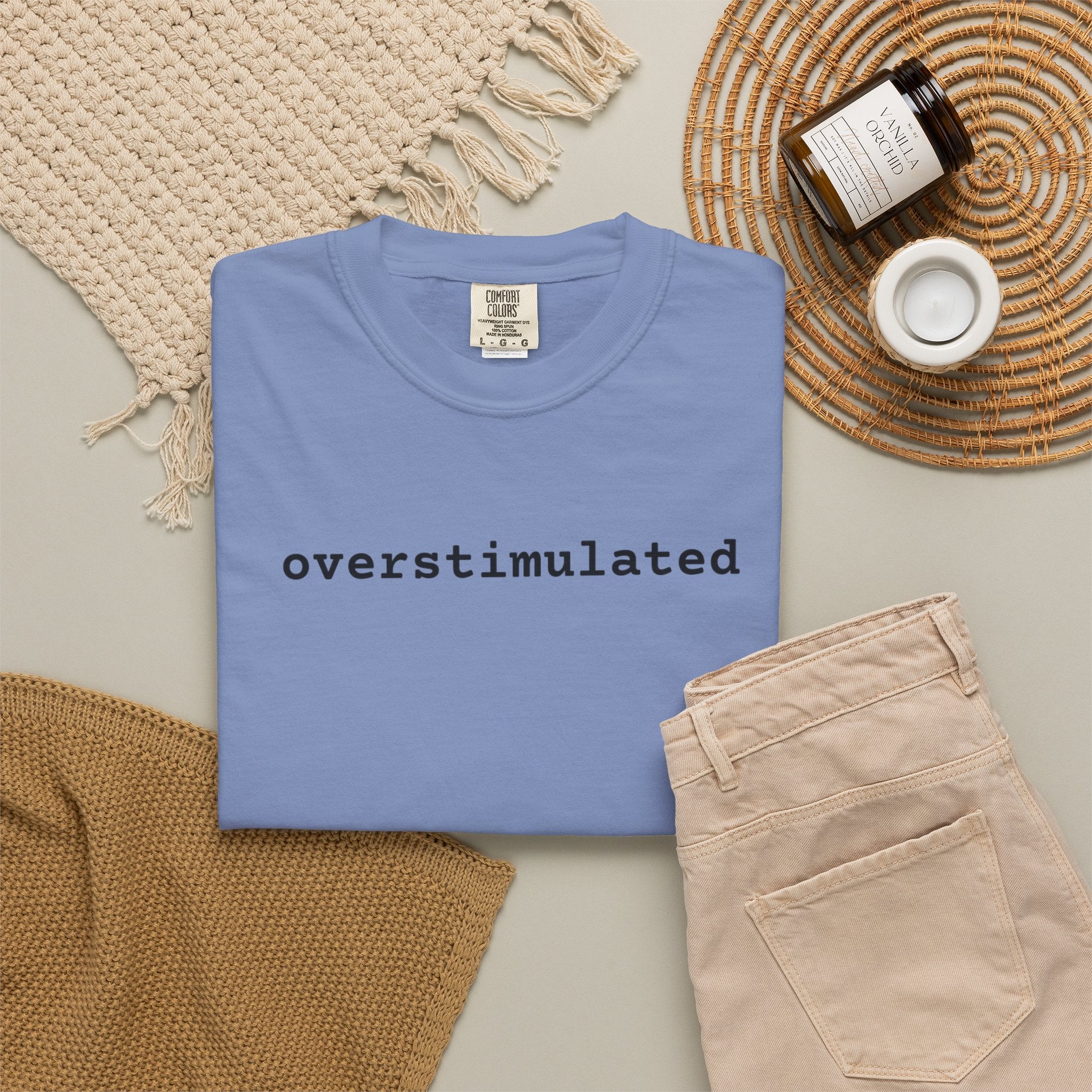 Overstimulated Graphic T-Shirt — Garment-Dyed Casual Tee