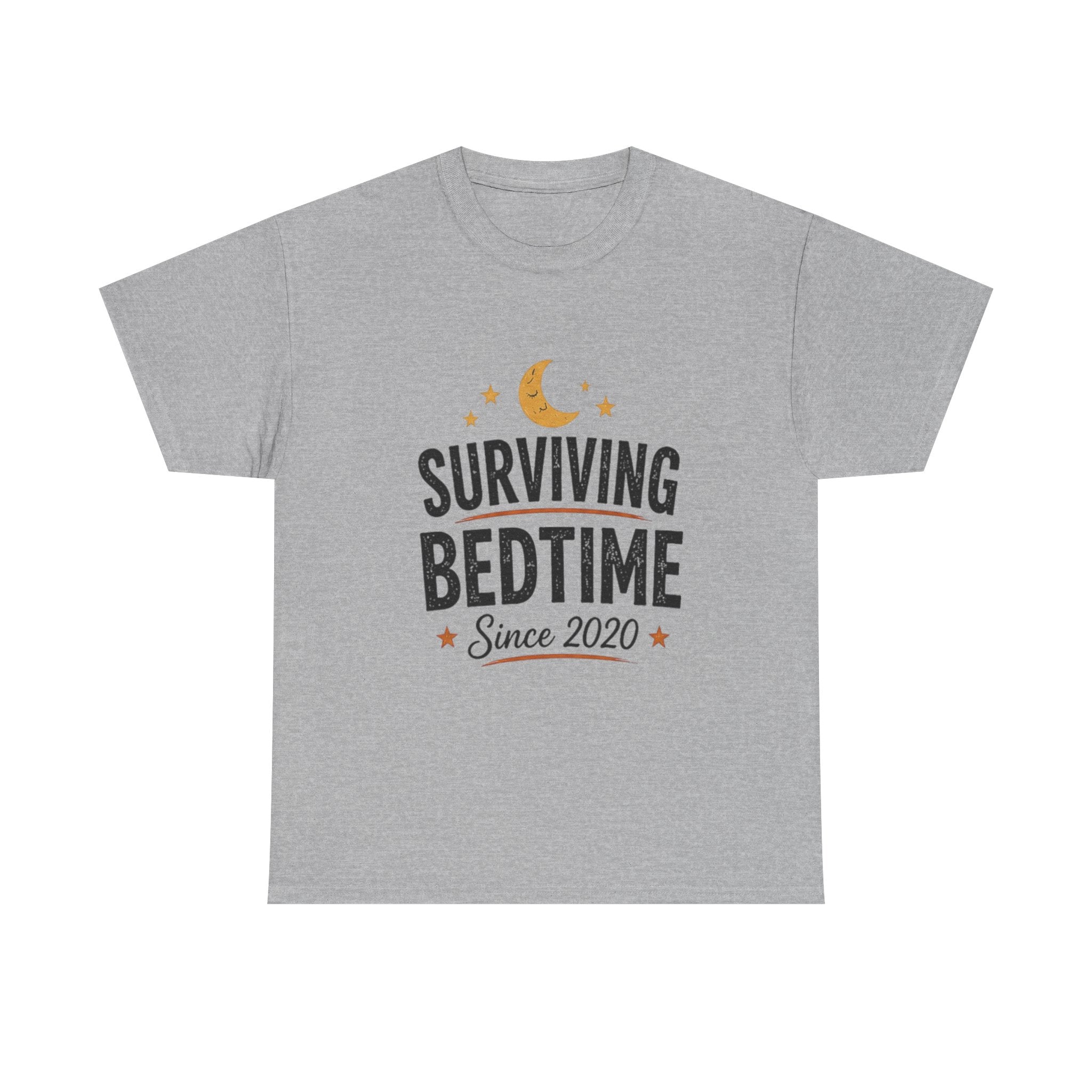 Surviving Bedtime Tee – "Surviving Bedtime Since 2020" Sleepy Moon Graphic T-Shirt