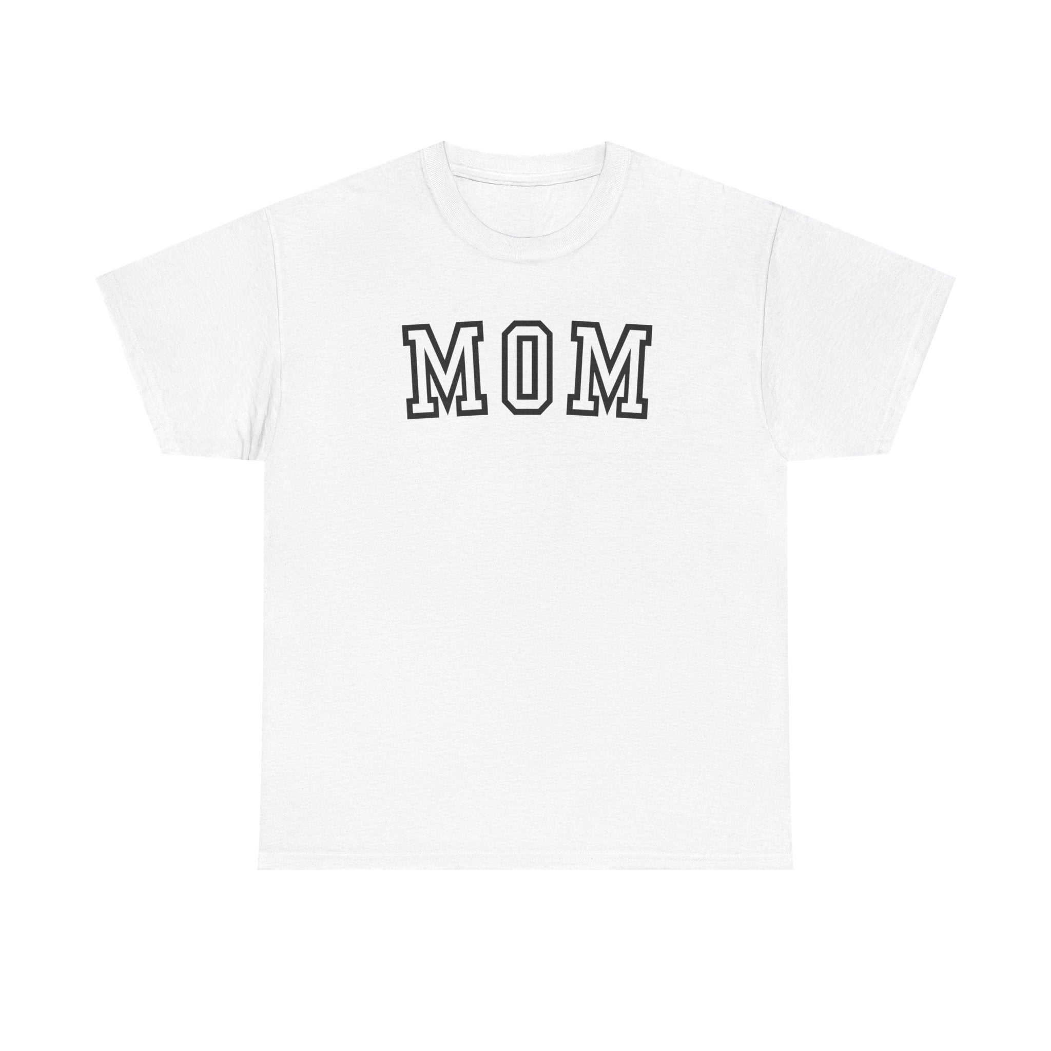 Mom Letterman T‑Shirt — Classic Collegiate 'MOM' Tee for Mother's Day & Everyday
