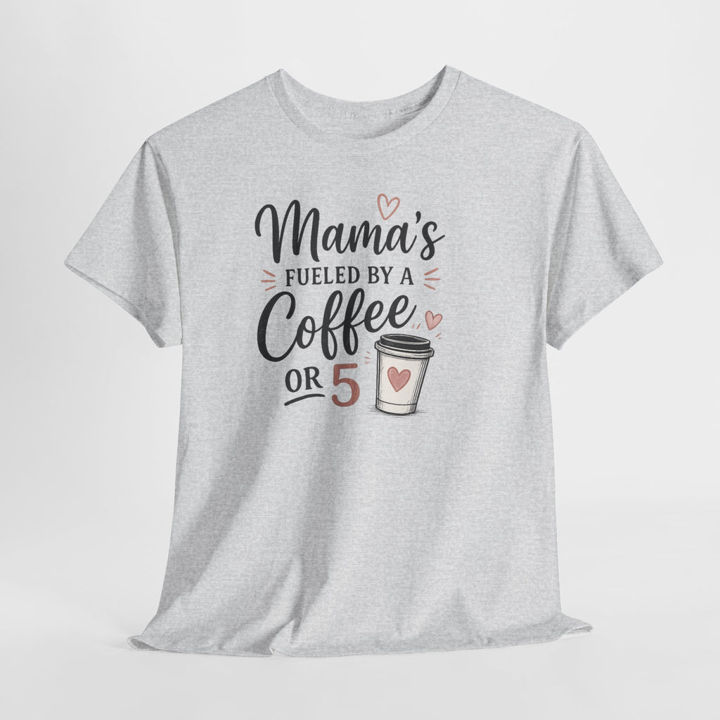 Mama Runs on Coffee T-Shirt — Funny Mom Coffee Tee