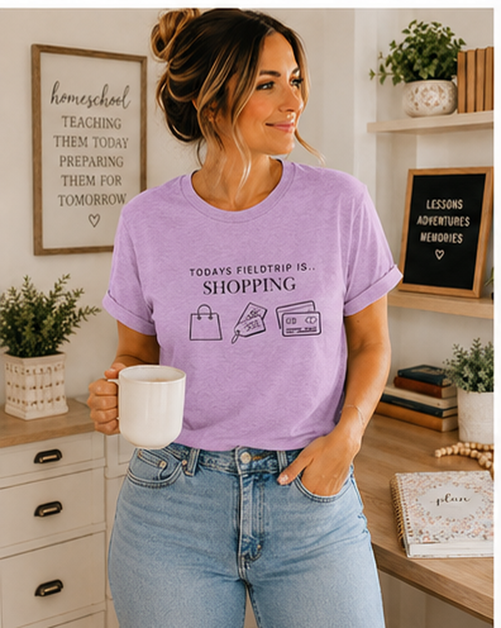 Today's Fieldtrip Is Shopping T-Shirt | Shopping Icons Tee