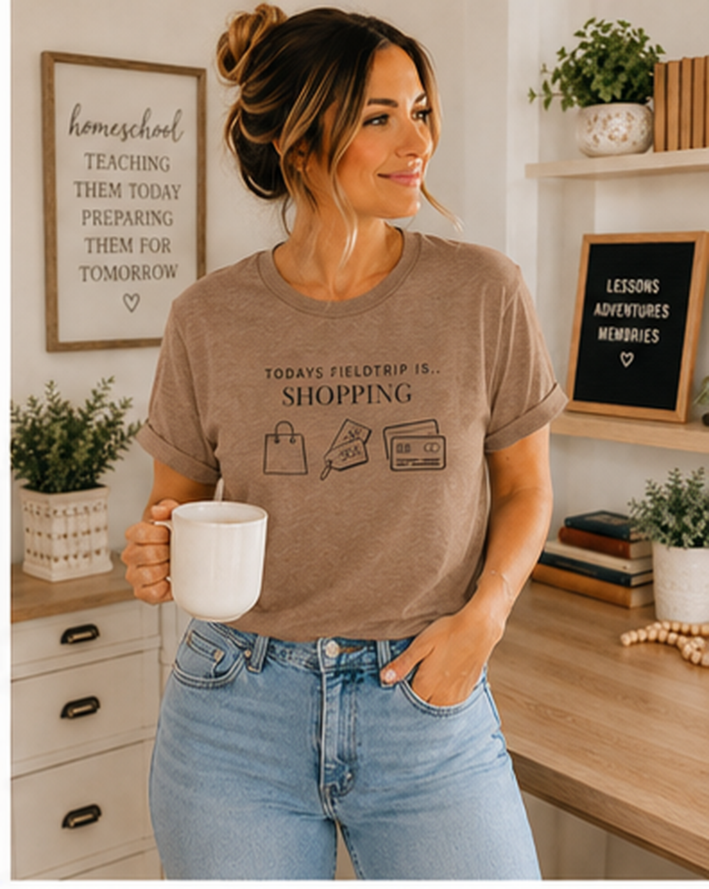 Today's Fieldtrip Is Shopping T-Shirt | Shopping Icons Tee