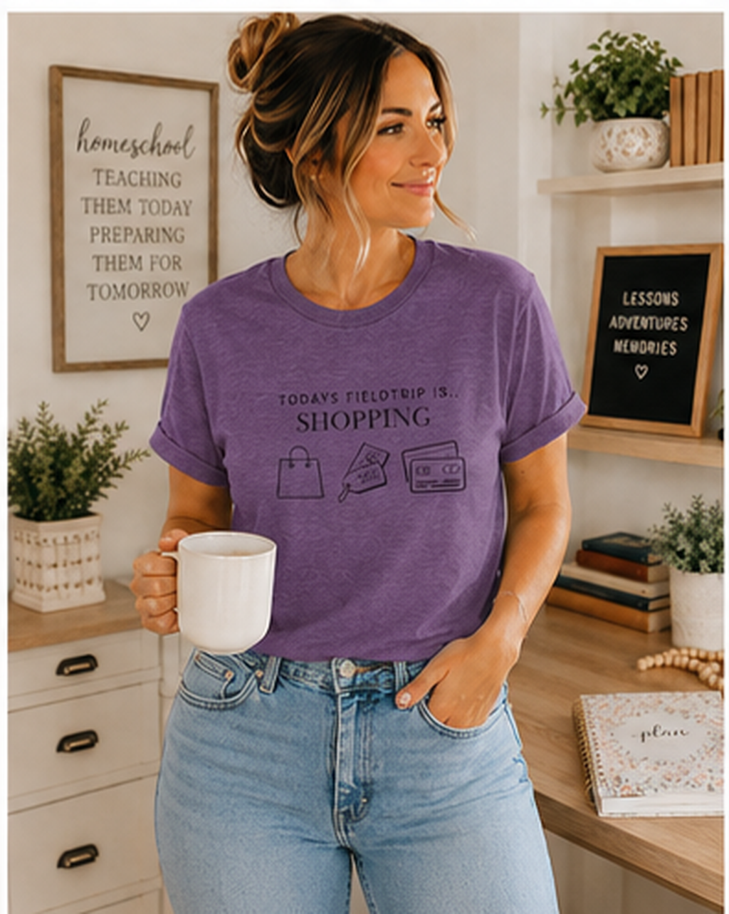 Today's Fieldtrip Is Shopping T-Shirt | Shopping Icons Tee