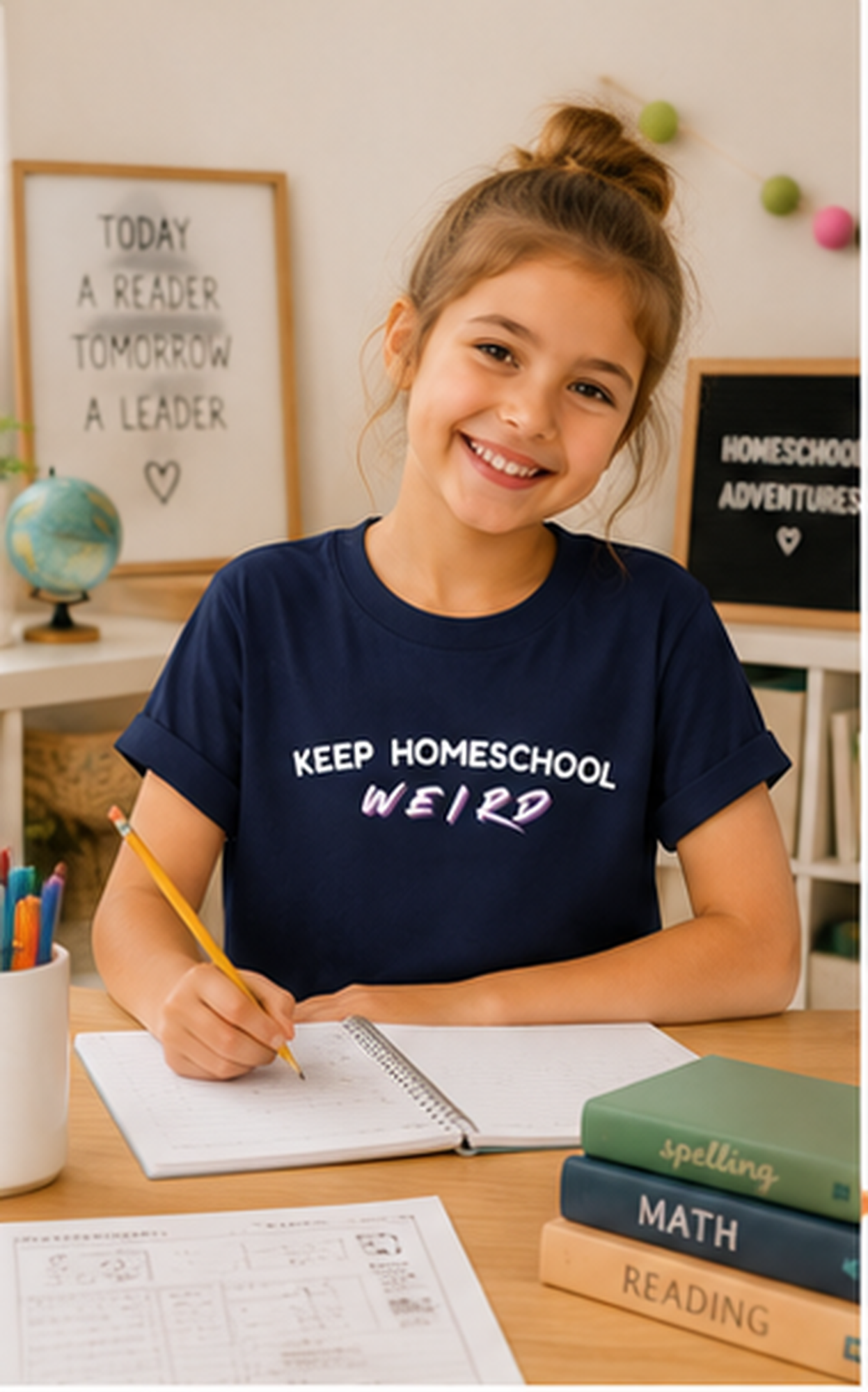 Keep Homeschool Weird Youth T-Shirt — Bella + Canvas Comfortable Tee for Kids