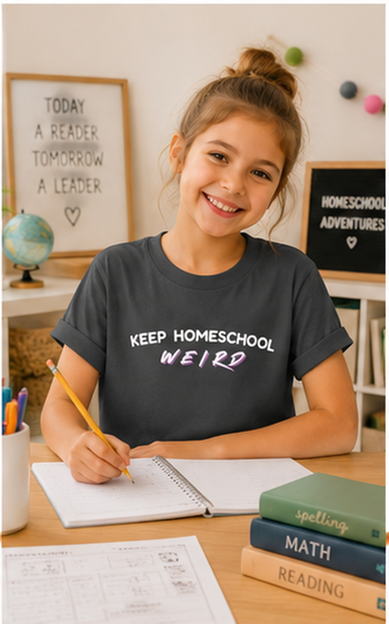 Keep Homeschool Weird Youth T-Shirt — Bella + Canvas Comfortable Tee for Kids