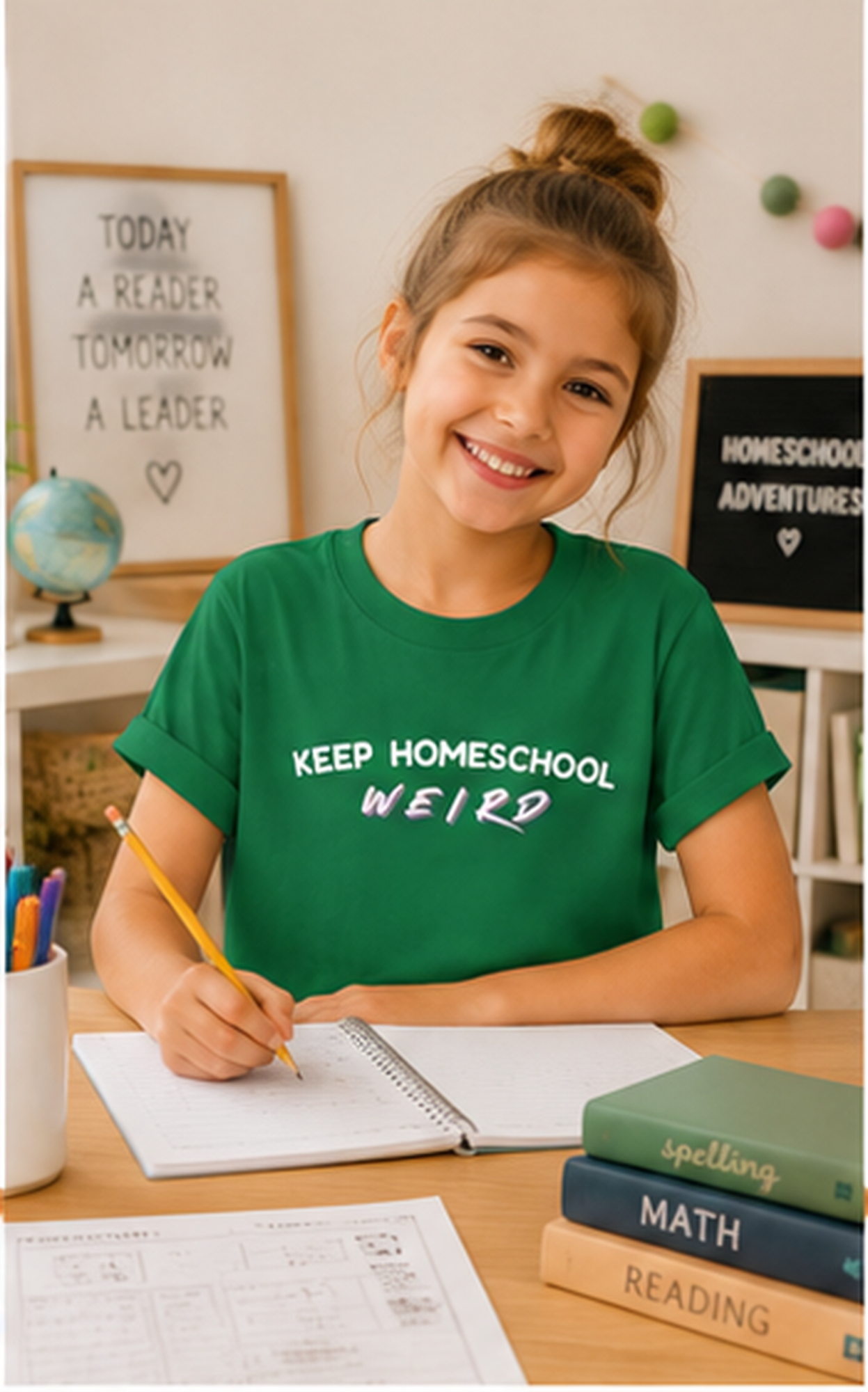 Keep Homeschool Weird Youth T-Shirt — Bella + Canvas Comfortable Tee for Kids