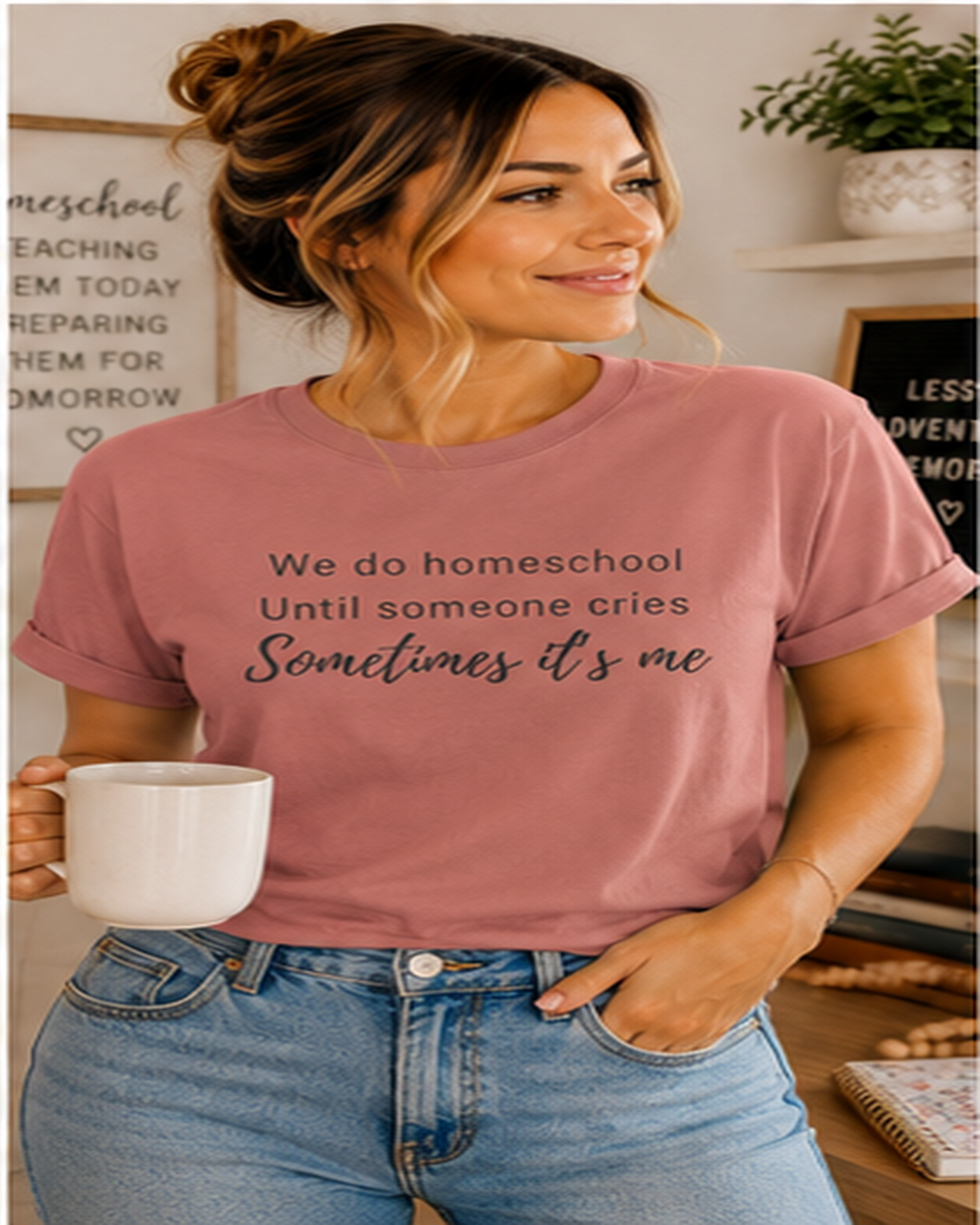 We do homeschool until someone cries Sometimes it's me T-Shirt | Funny Homeschool Mom Tee