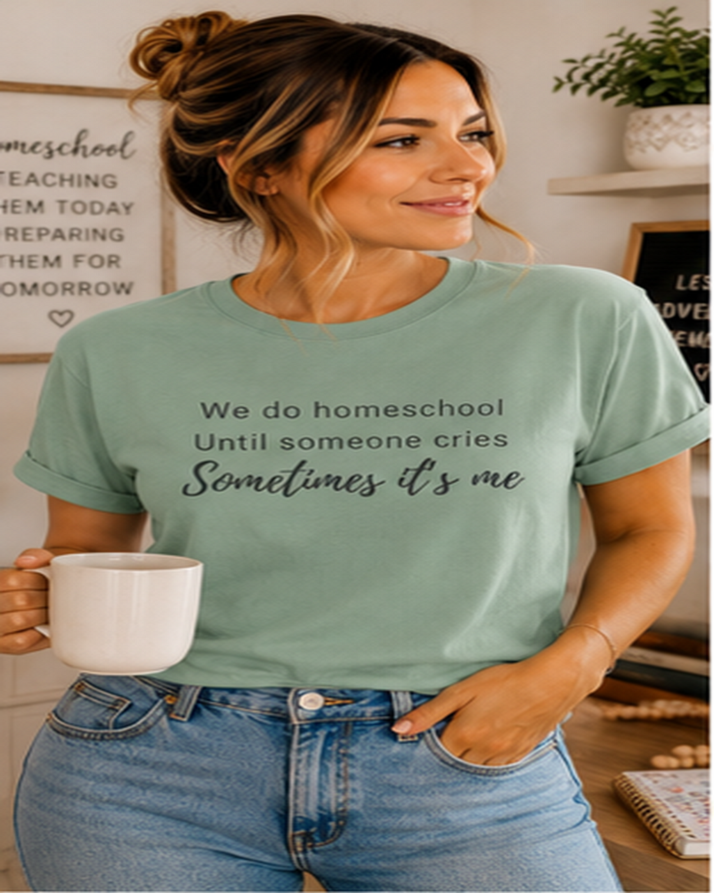 We do homeschool until someone cries Sometimes it's me T-Shirt | Funny Homeschool Mom Tee
