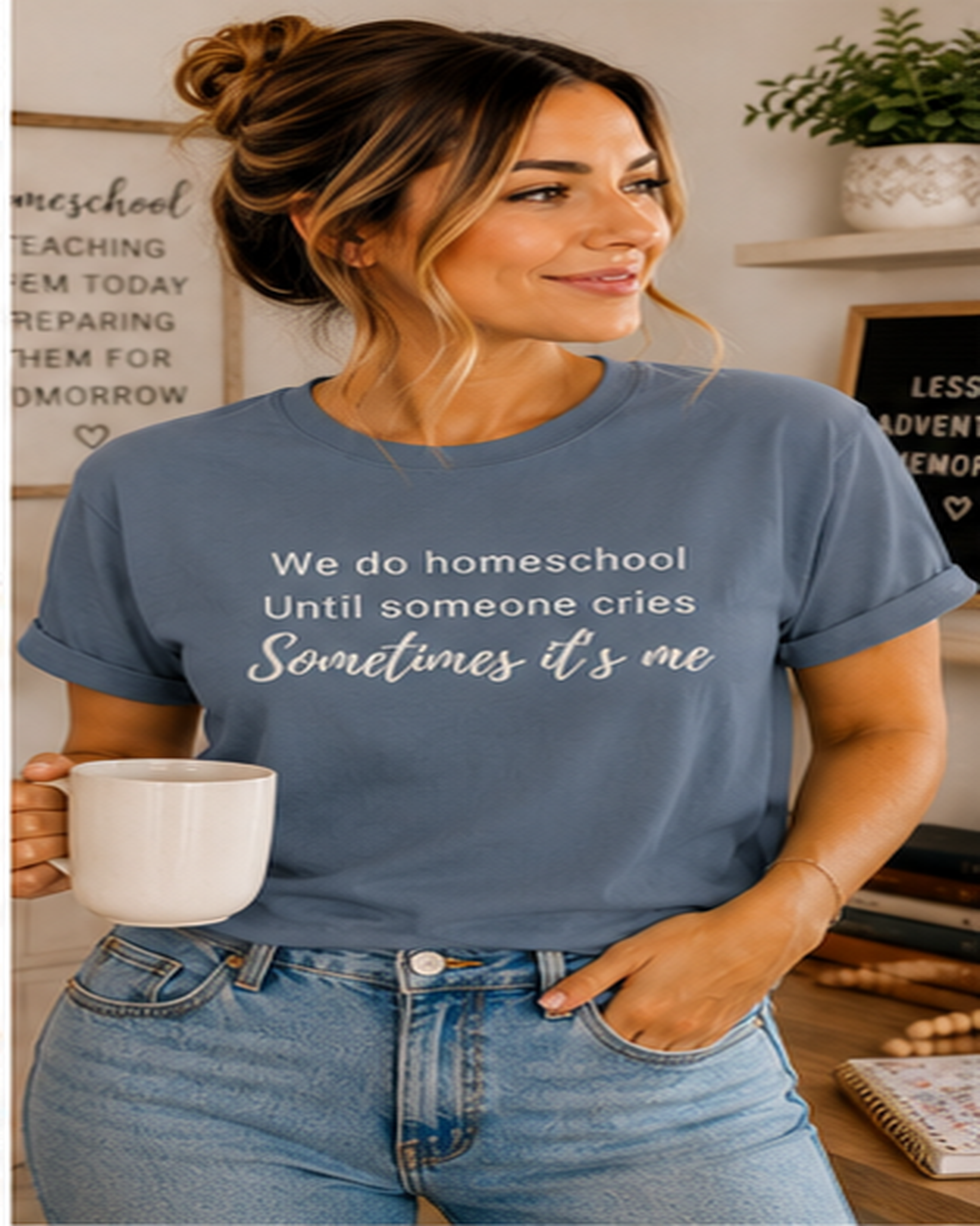We do homeschool until someone cries Sometimes it's me T-Shirt | Funny Homeschool Mom Tee