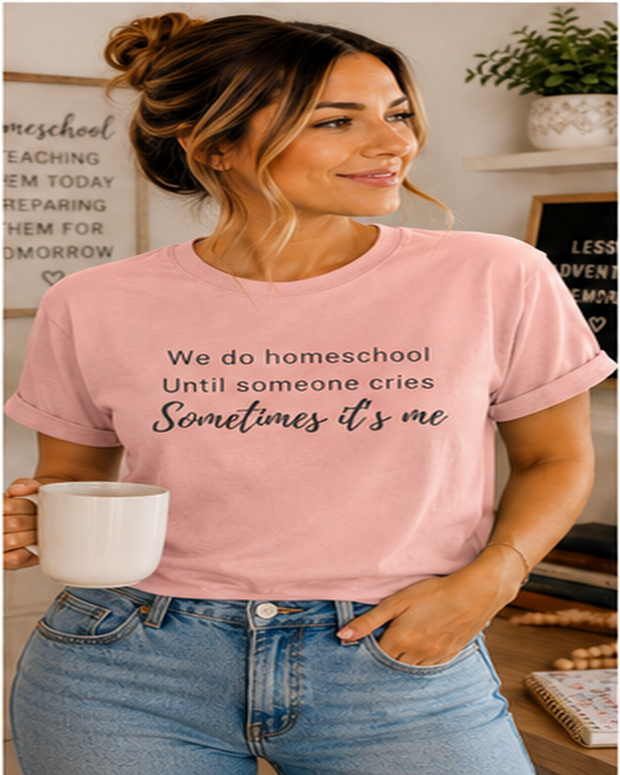 We do homeschool until someone cries Sometimes it's me T-Shirt | Funny Homeschool Mom Tee