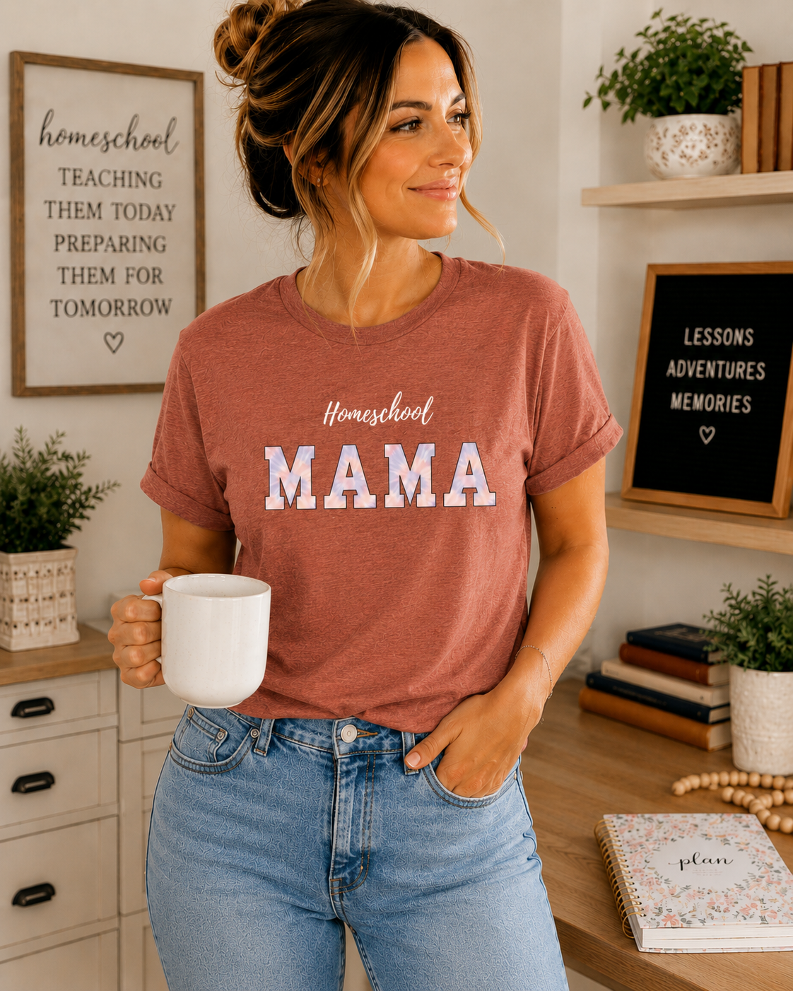 Homeschool Mama T-Shirt | Mama Graphic Tee, School Mom Shirt