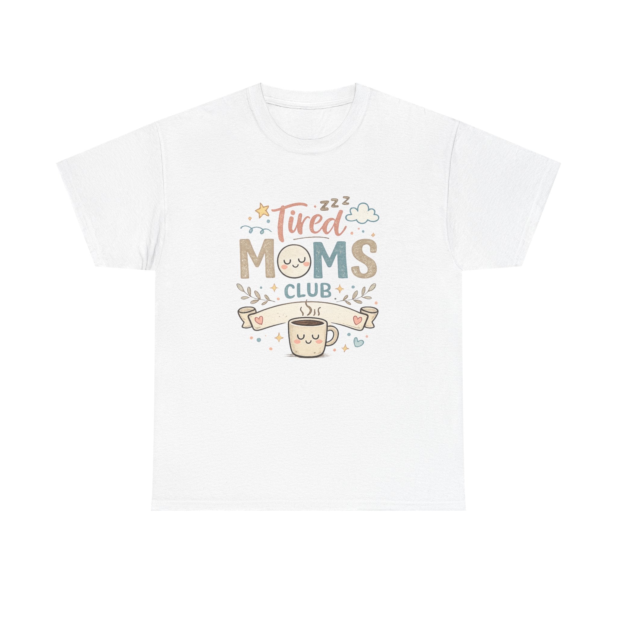 Tired Moms Club Tee — Cute Coffee Mom Graphic Shirt (Mother’s Day Gift)