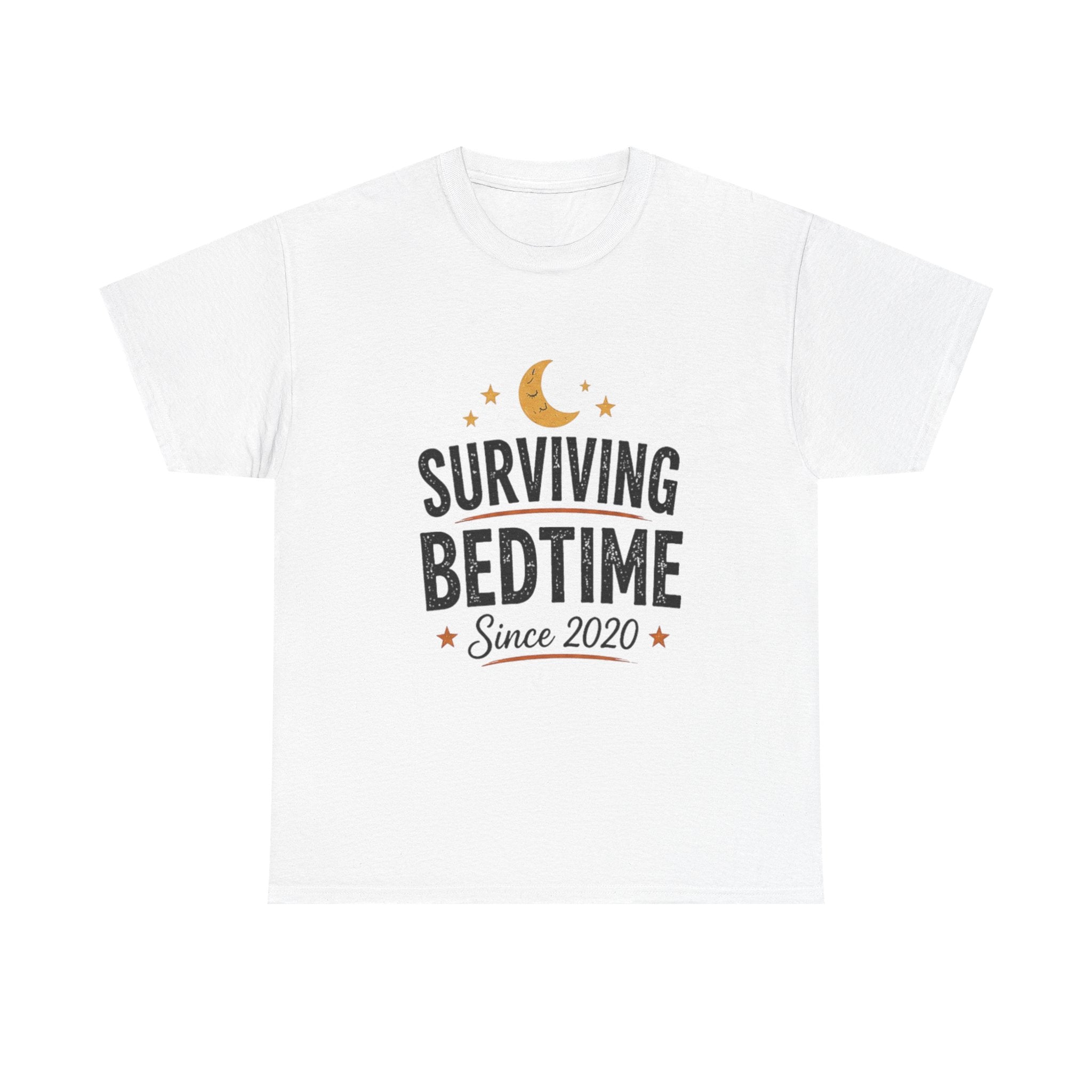Surviving Bedtime Tee – "Surviving Bedtime Since 2020" Sleepy Moon Graphic T-Shirt