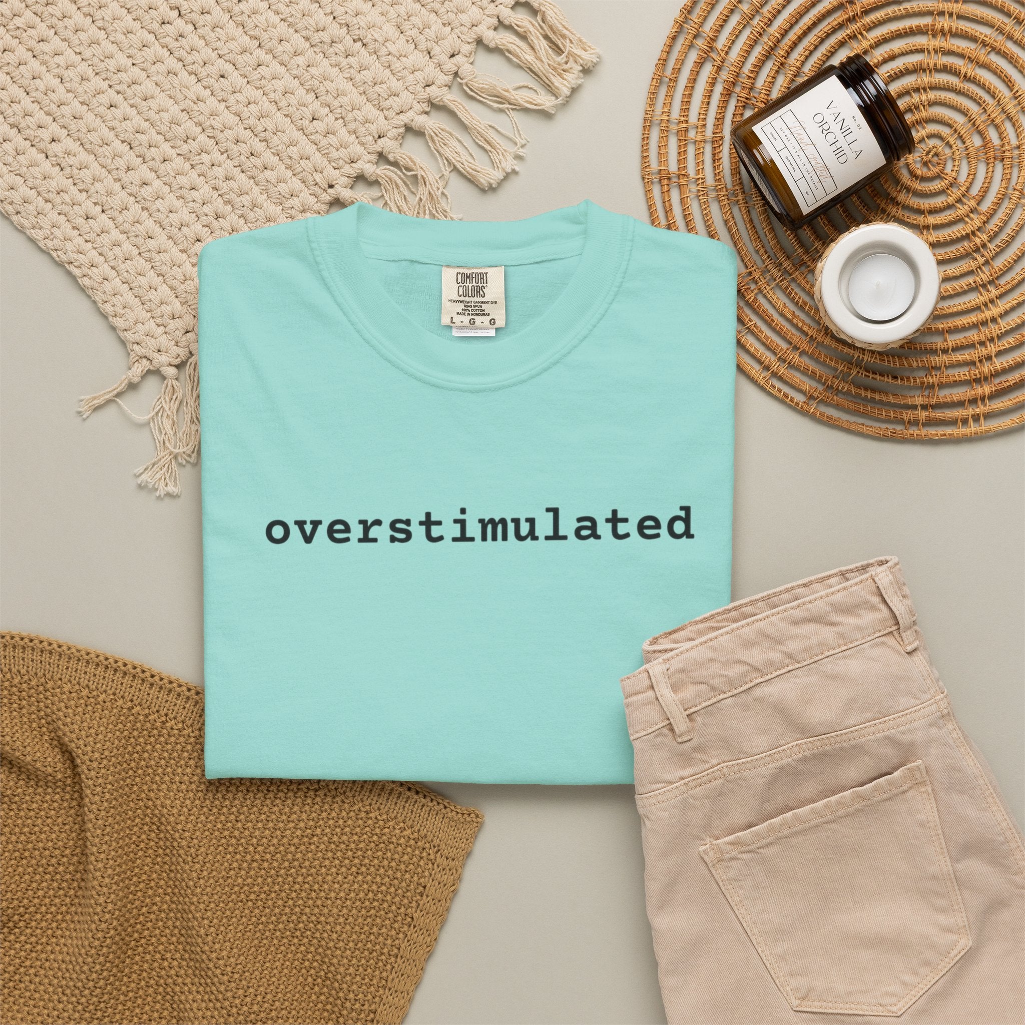 Overstimulated Graphic T-Shirt — Garment-Dyed Casual Tee