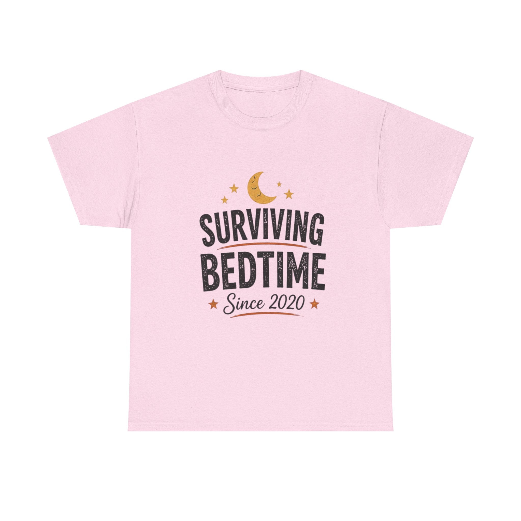 Surviving Bedtime Tee – "Surviving Bedtime Since 2020" Sleepy Moon Graphic T-Shirt