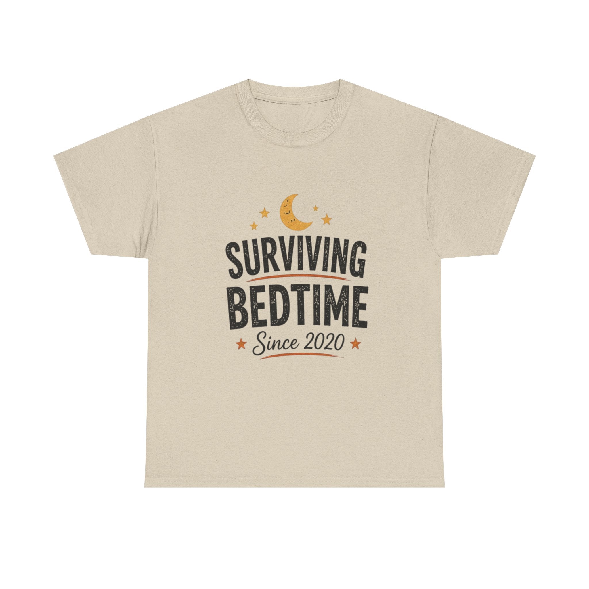 Surviving Bedtime Tee – "Surviving Bedtime Since 2020" Sleepy Moon Graphic T-Shirt